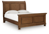 Zackaryn Warm Brown Queen Sleigh Bed (Online Special Price)