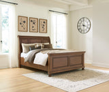 Zackaryn Warm Brown Queen Sleigh Bed (Online Special Price)
