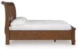Zackaryn Warm Brown Queen Sleigh Storage Bed