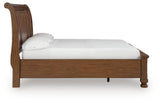 Zackaryn Warm Brown California King Sleigh Storage Bed