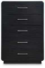 Rowanbeck Black Chest of Drawers - Ornate Home