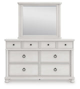 Chadworth Antique White Dresser and Mirror