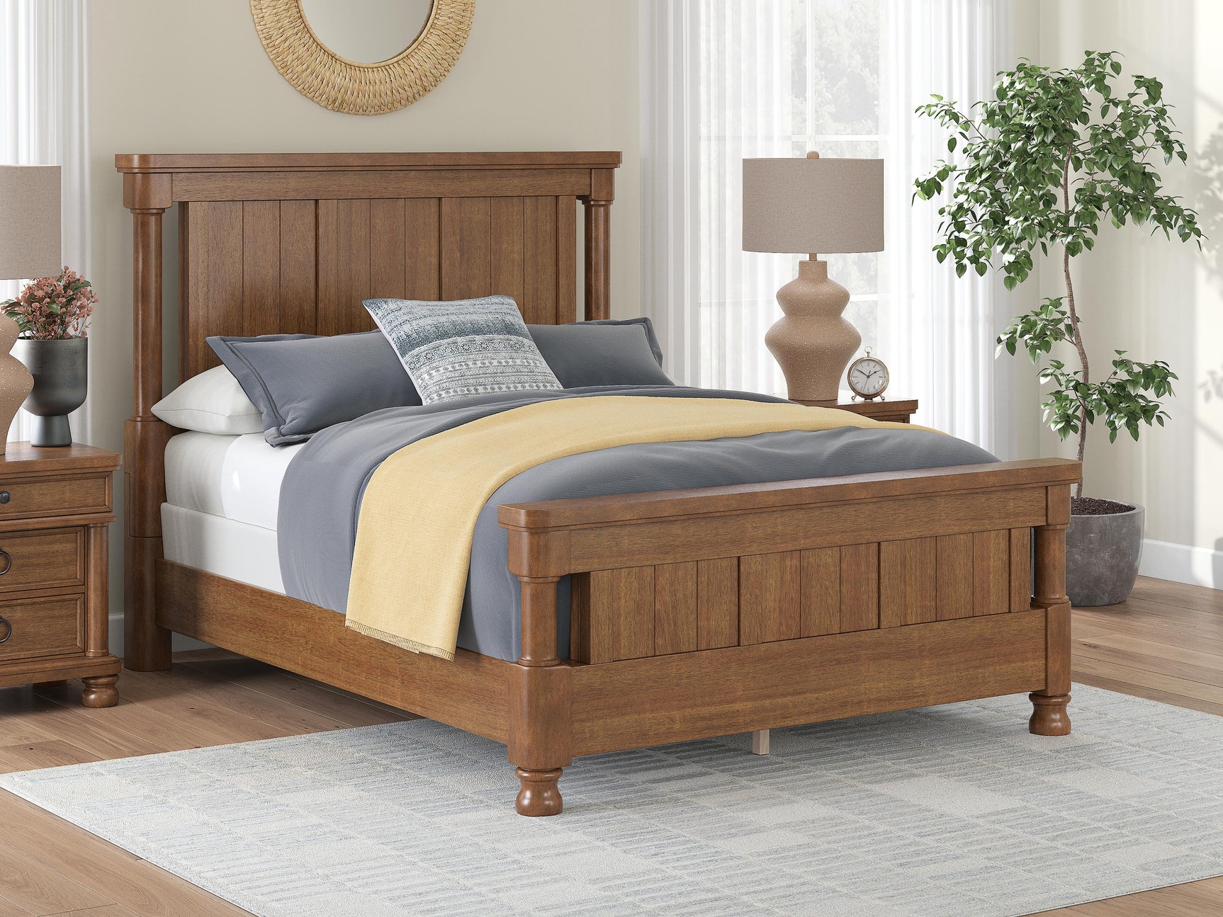Chadworth Brown Queen Poster Bed (Online Special Price)