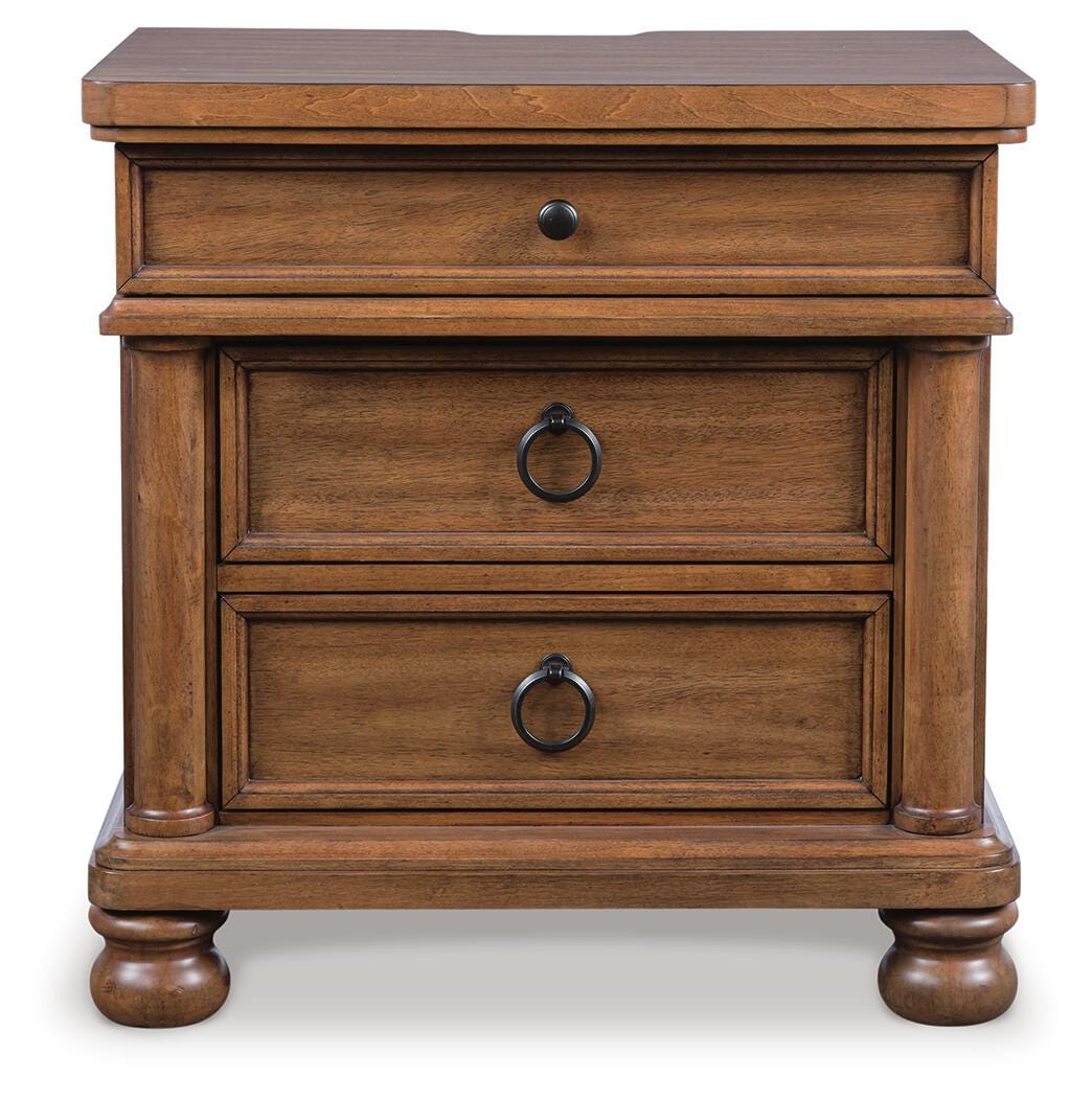 Rowlenstown Brown King Poster Bed, Dresser and 2 Nightstands (Online Special Price)
