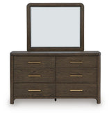 Radkin Burnished Brown Dresser and Mirror