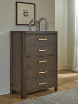 Radkin Burnished Brown Five Drawer Chest (Online Special Price)