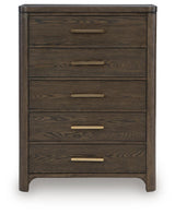 Radkin Burnished Brown Five Drawer Chest (Online Special Price)