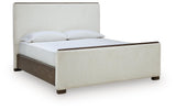 Radkin Burnished Brown Queen Upholstered Panel Bed (Online Special Price)