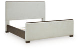 Radkin Burnished Brown Queen Upholstered Panel Bed (Online Special Price)