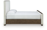 Radkin Burnished Brown King Upholstered Panel Bed