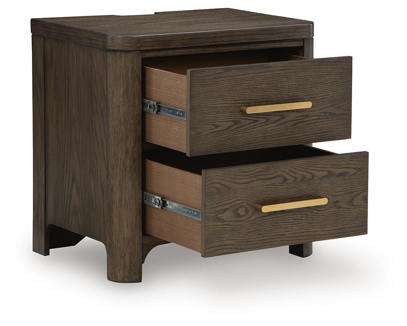 Radkin Burnished Brown Two Drawer Nightstand