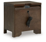 Radkin Burnished Brown Two Drawer Nightstand