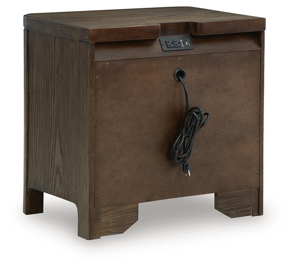 Radkin Burnished Brown Two Drawer Nightstand