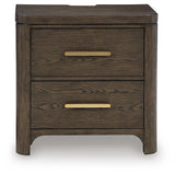 Radkin Burnished Brown Two Drawer Nightstand