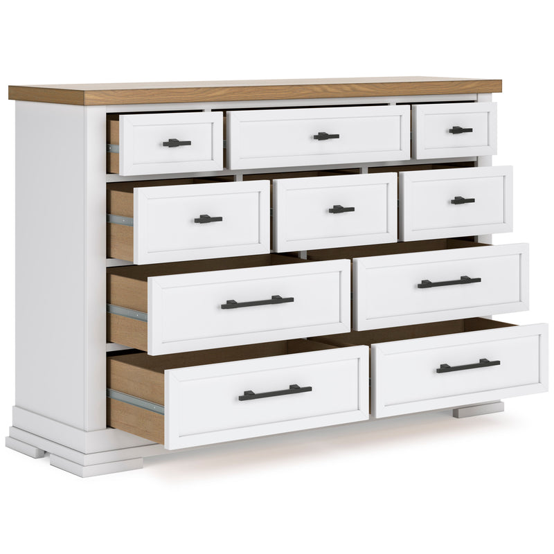 (Online Special Price) Ashbryn White/Natural Dresser w/ 10 Drawers - Ornate Home