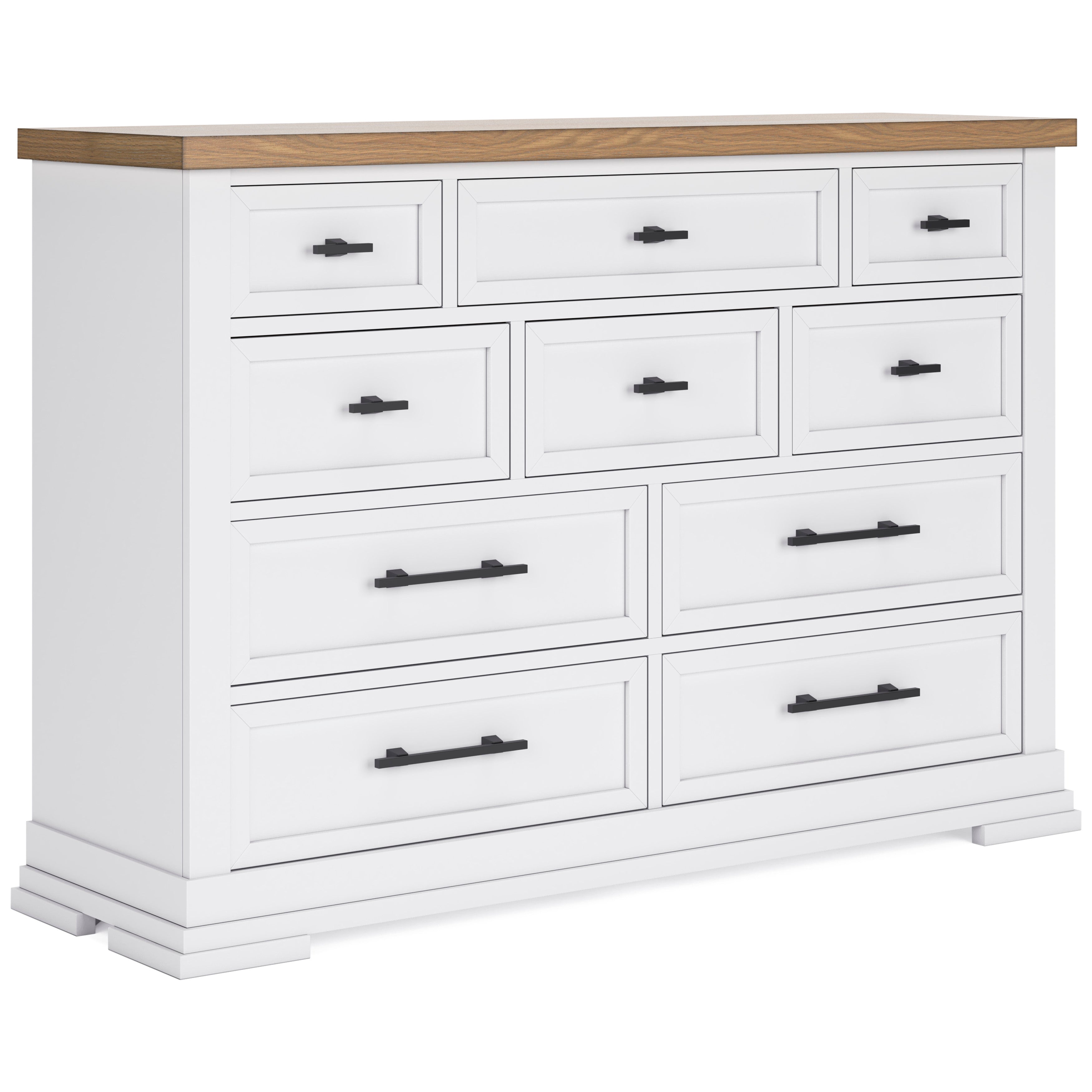 (Online Special Price) Ashbryn White/Natural Dresser w/ 10 Drawers - Ornate Home