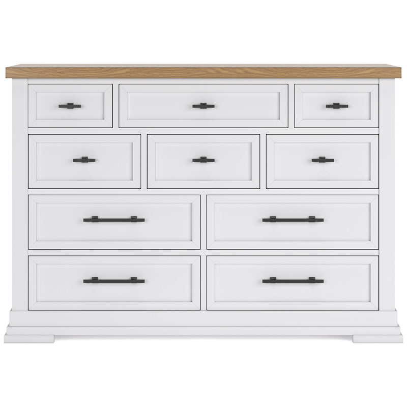 (Online Special Price) Ashbryn White/Natural Dresser w/ 10 Drawers - Ornate Home