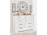 Ashbryn White/Natural Dresser w/ 10 Drawers - Ornate Home