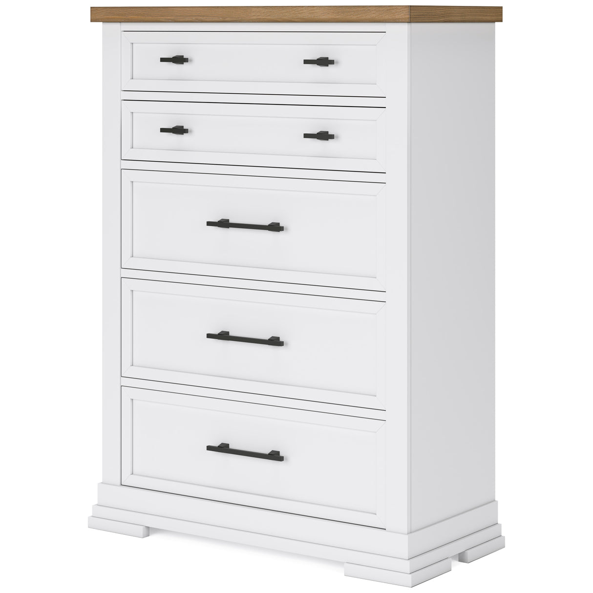 (Online Special Price) Ashbryn White/Natural Chest of Drawers - Ornate Home