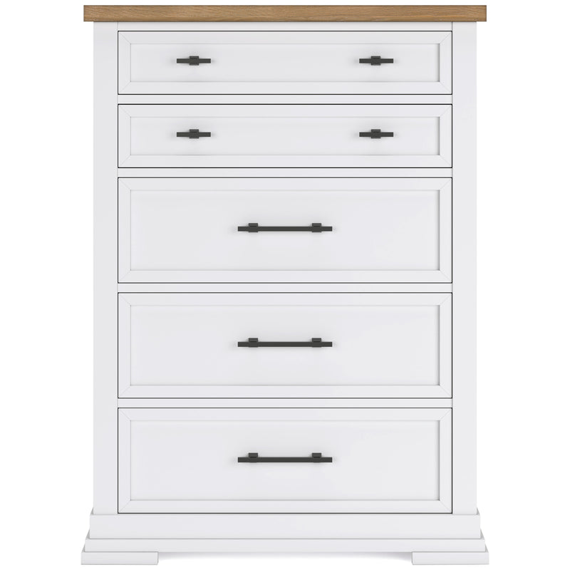 (Online Special Price) Ashbryn White/Natural Chest of Drawers - Ornate Home