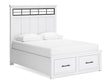 Ashbryn White/Natural Queen Panel Storage Bed - Ornate Home