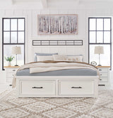 Ashbryn White/Natural Queen Panel Storage Bedroom Sets - Ornate Home