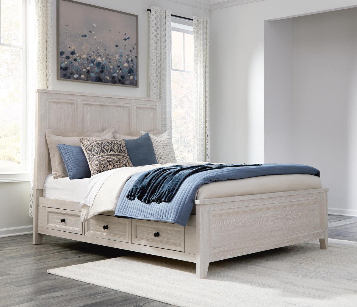 Darbonton Dove White Queen Panel Storage Bed