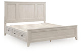 Darbonton Dove White California King Panel Storage Bed