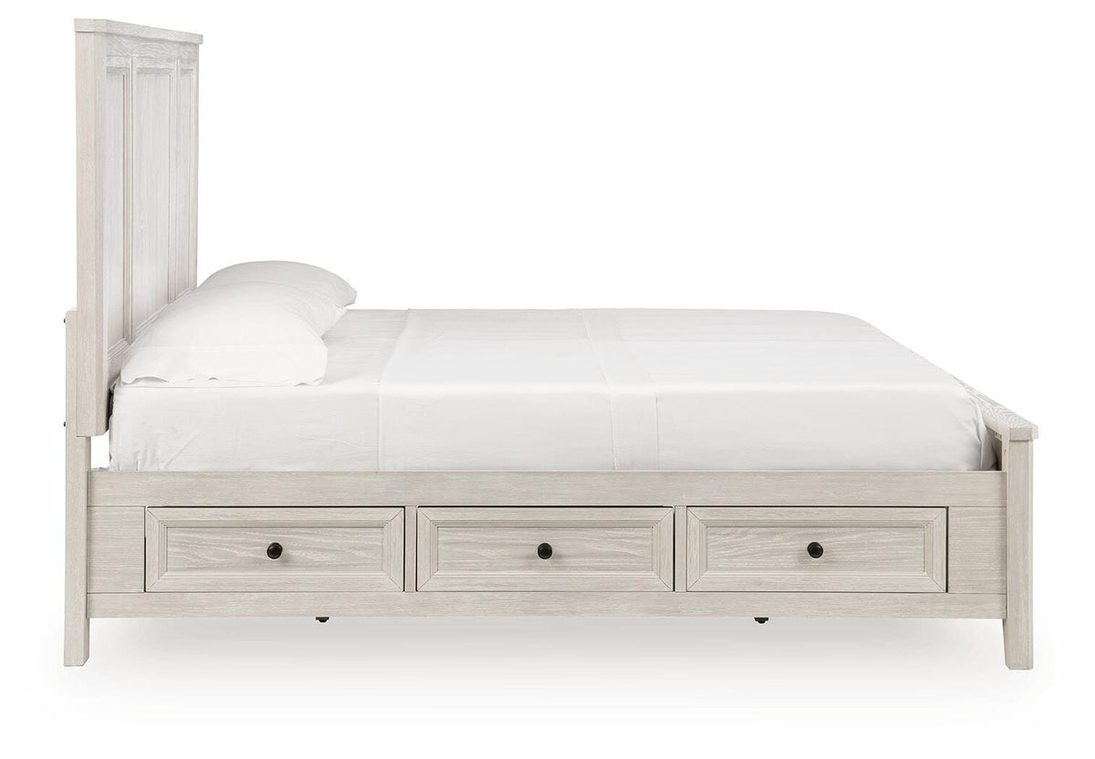 Darbonton Dove White California King Panel Storage Bed