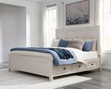 Darbonton Dove White California King Panel Storage Bed