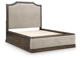 Wickenger Dark Brown Queen Upholstered Panel Bed