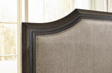 Wickenger Dark Brown California King Upholstered Panel Bed