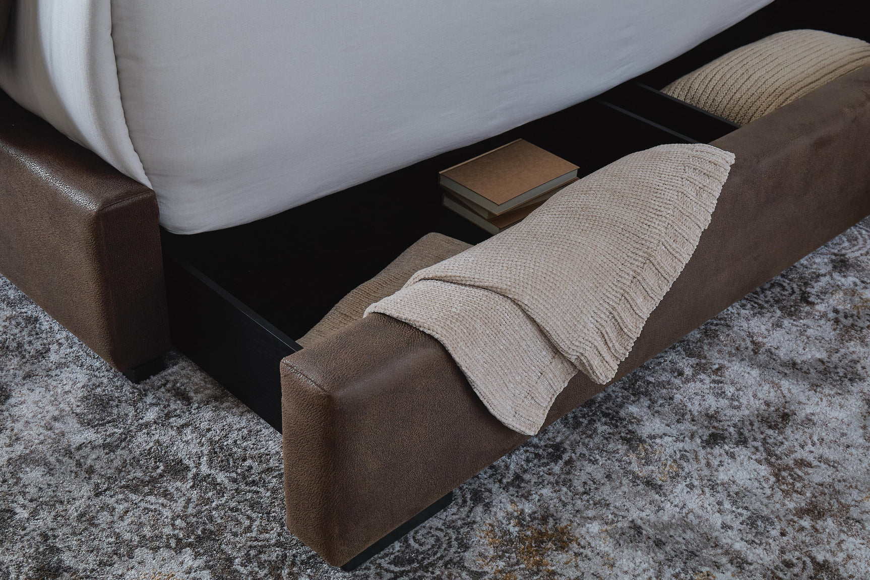 Lavernty Coffee King Upholstered Storage Bed (Online Special Price)