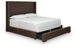 Lavernty Coffee King Upholstered Storage Bed (Online Special Price)