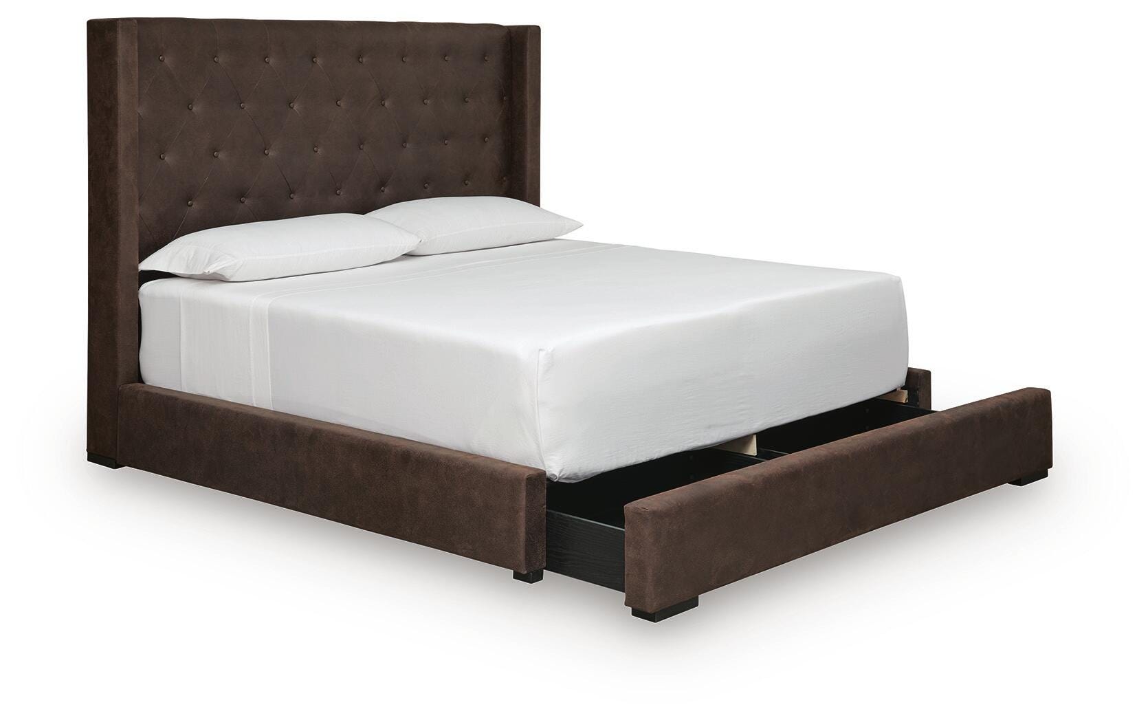 Lavernty Coffee King Upholstered Storage Bed (Online Special Price)