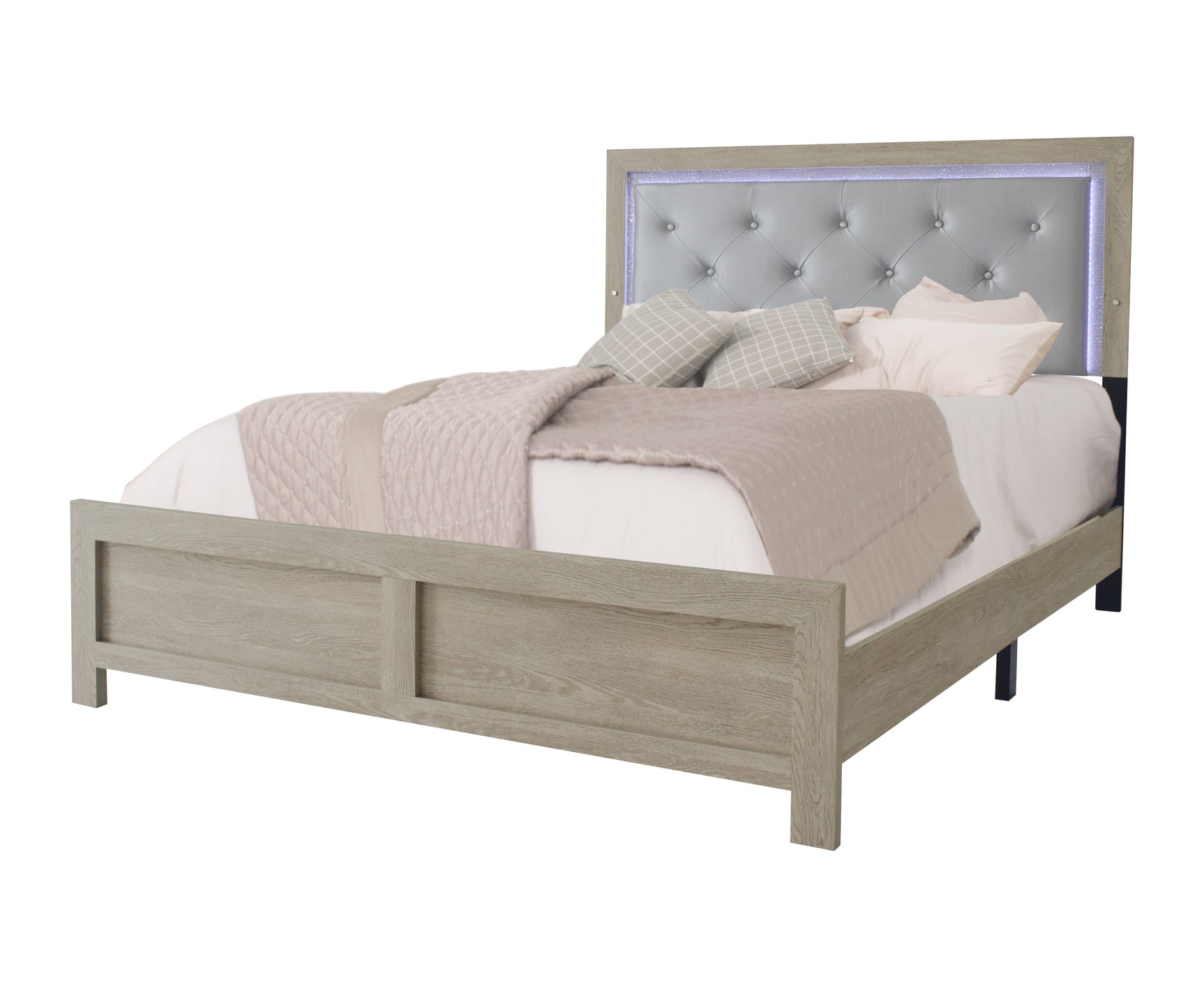 Jaylen Cream Upholstered Panel Bedroom Set