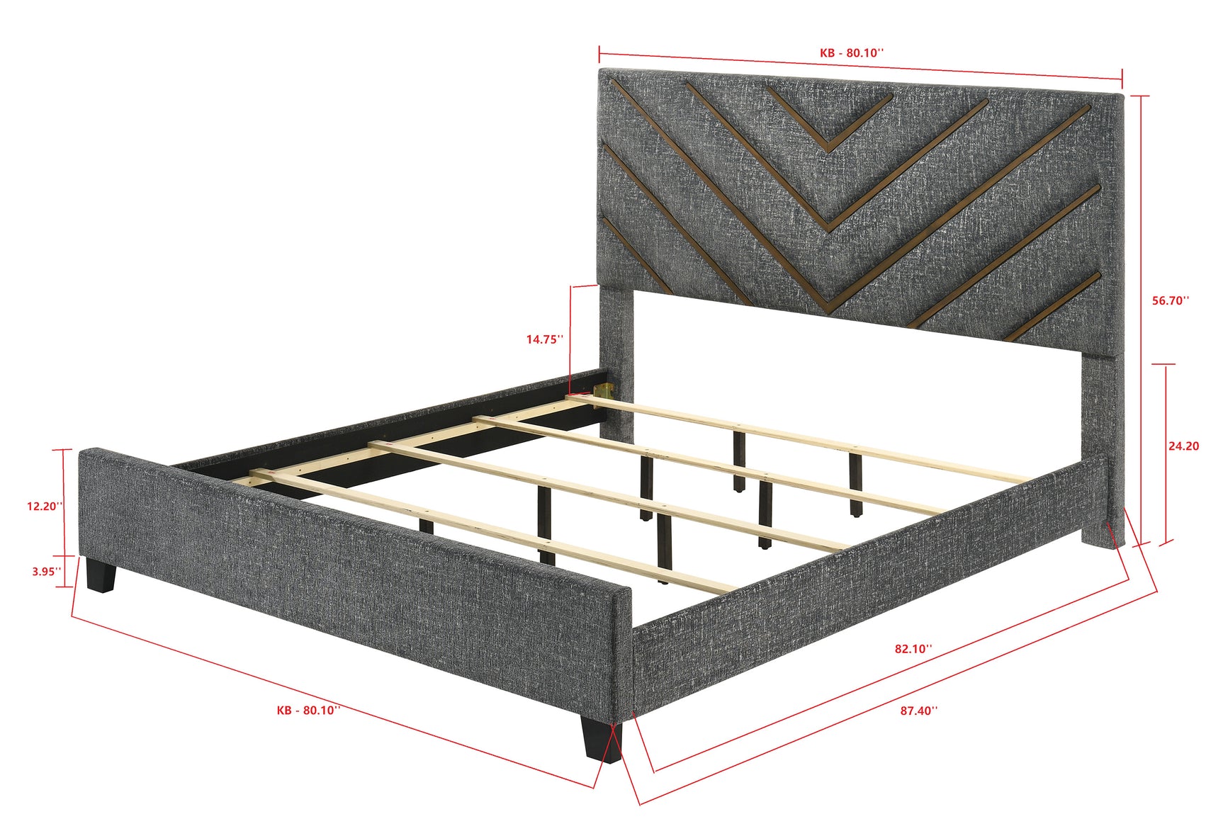 Zane Gray/Brown King Bed