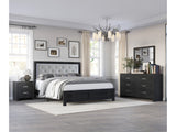 Jaylen Black Upholstered Panel Bedroom Set
