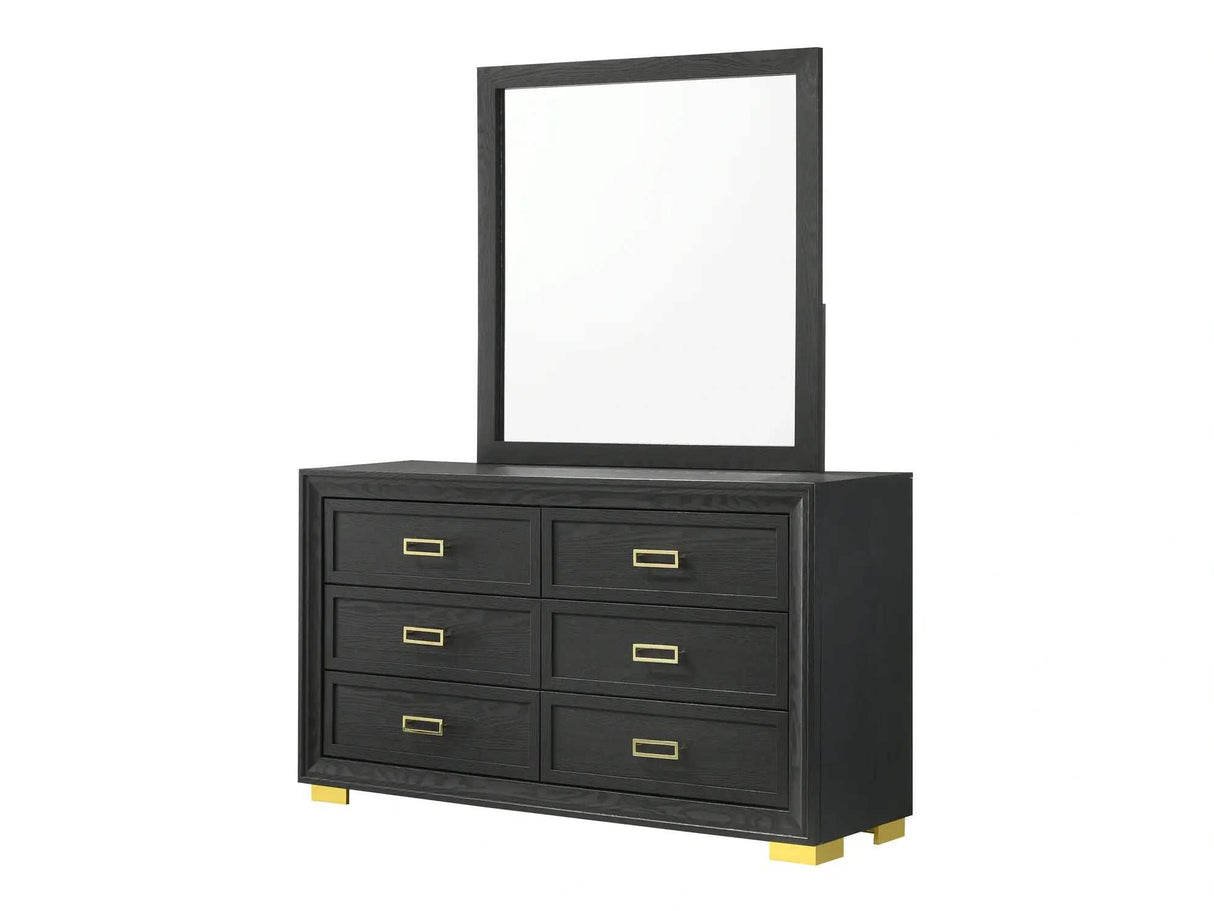 Pepe Black & Gold Dresser & Mirror - Ornate Home