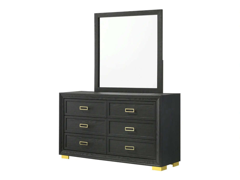 Pepe Black & Gold Dresser & Mirror