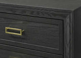 Pepe Black & Gold Upholstered Panel Bedroom Sets - Ornate Home