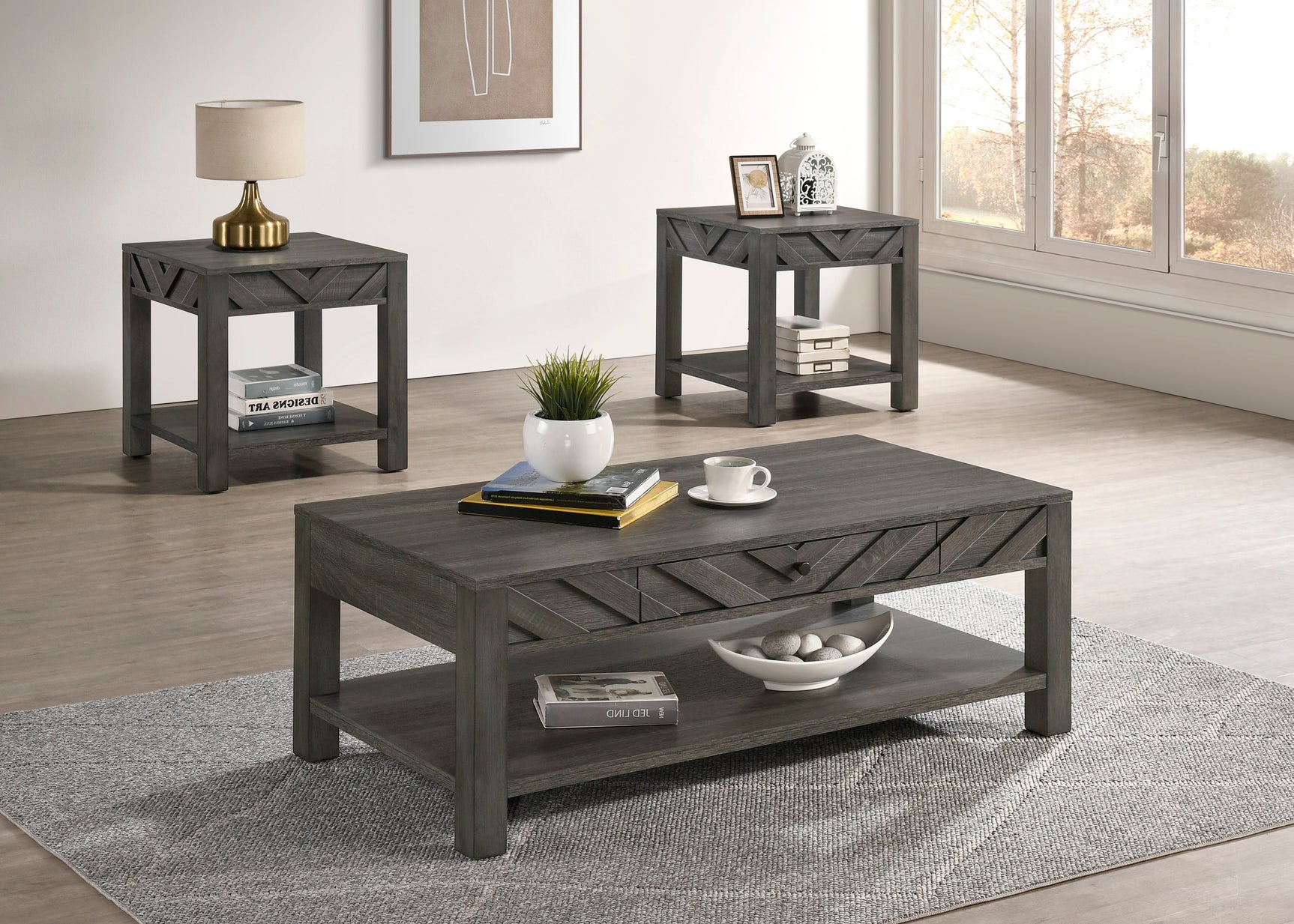 Valor Grey 3-Piece Cocktail Set
