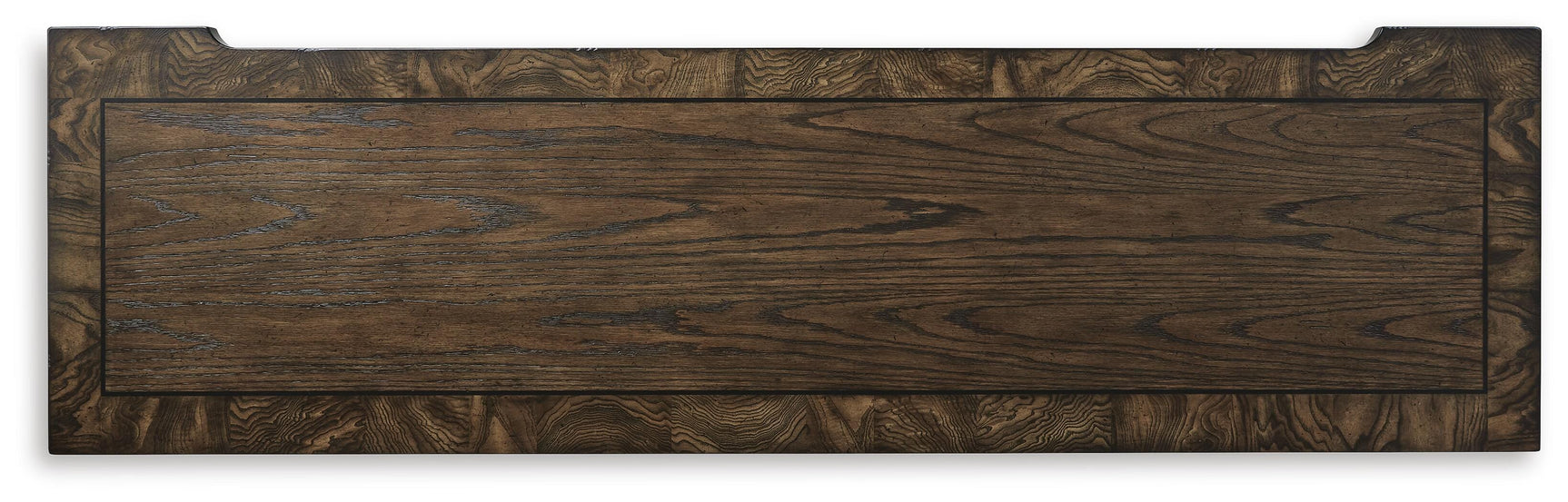 Maylee Dark Brown King Upholstered Panel Bed and Dresser (Online Special Price)