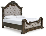 Maylee Dark Brown King Panel Bed, Dresser, Mirror, Chest and Nightstand (Online Special Price)