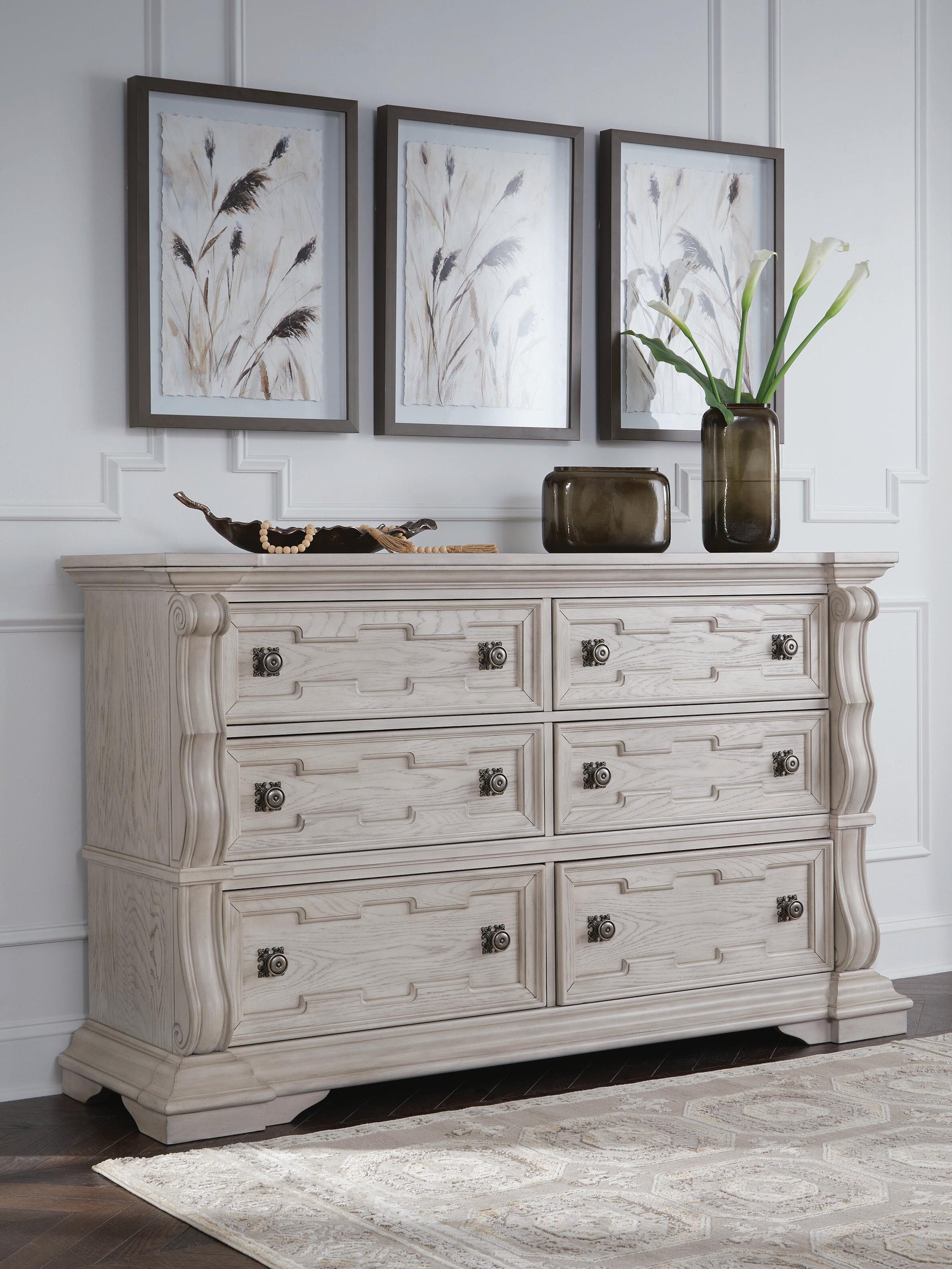 Andonhall Antique White Dresser