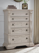 Andonhall Antique White Chest of Drawers