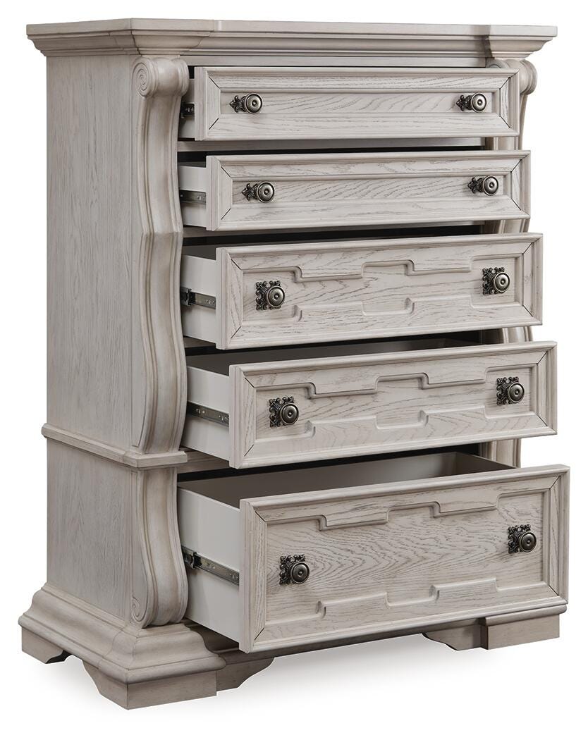 Andonhall Antique White Chest of Drawers