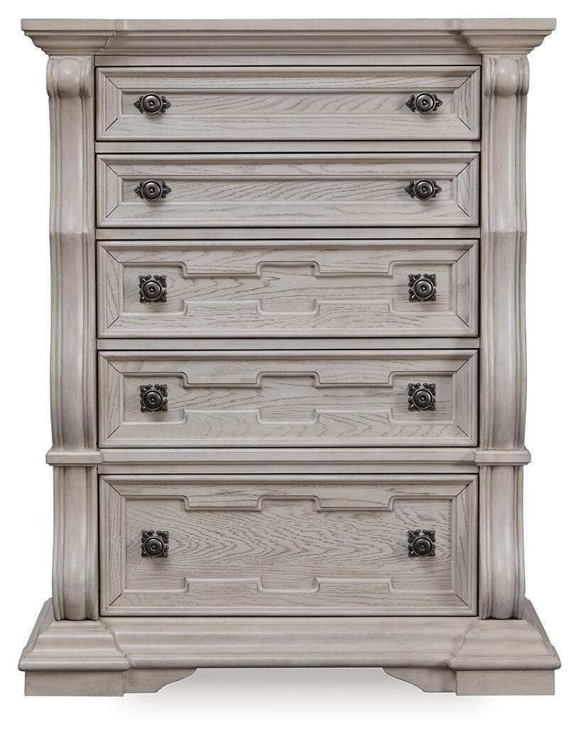 Andonhall Antique White Chest of Drawers