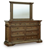 Frantanna Brown Queen Panel Bed, Dresser and Mirror