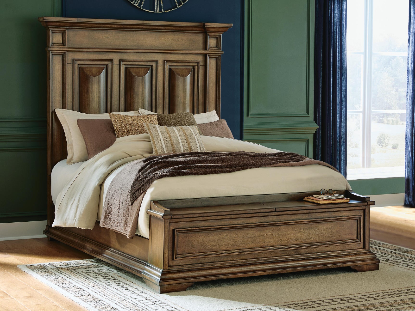 Frantanna Brown Queen Panel Storage Bed